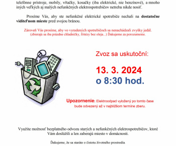 2023 / Zber elektro odpadu v obci Šamudovce - foto